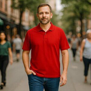 PGA Tour Men's XL Airflux Red Golf Polo